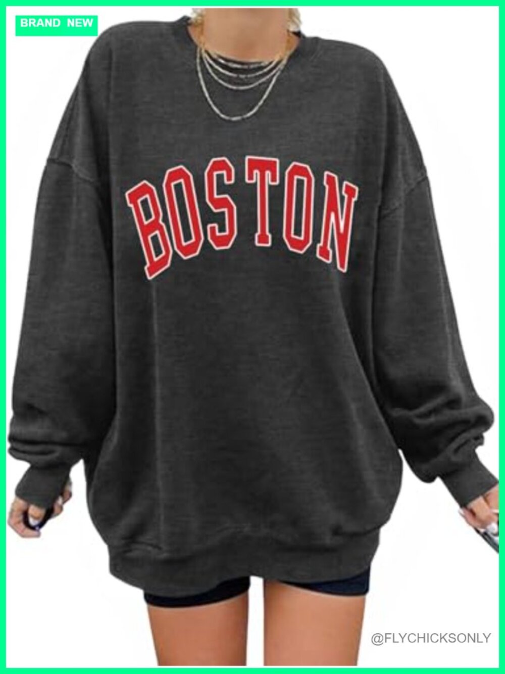 Oversized Graphic Sweatshirt Cotton Polyester Crew Neck Long Sleeve